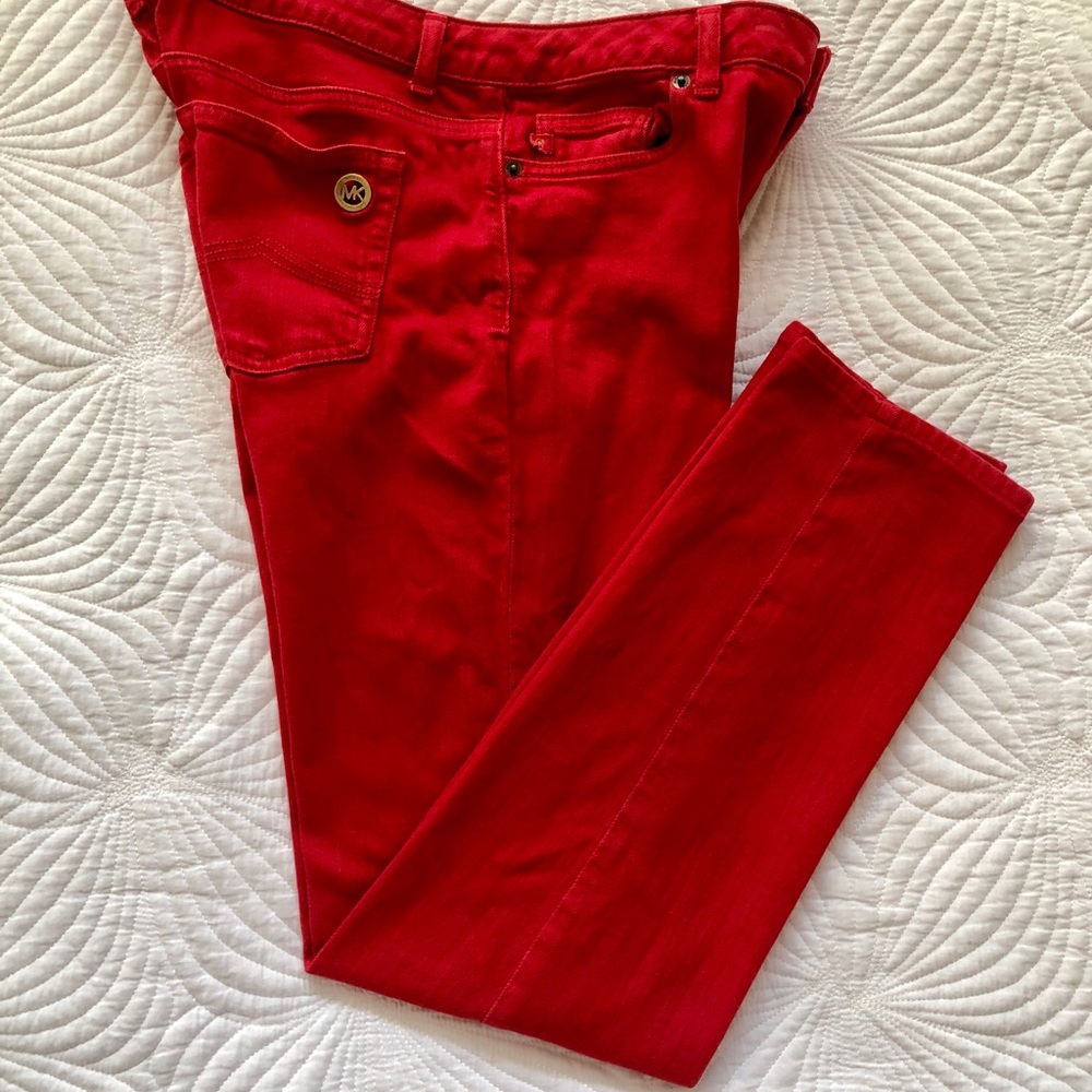 Michael Kors Ladies Red Denim Pants SZ 8 - Picture 13 of 13